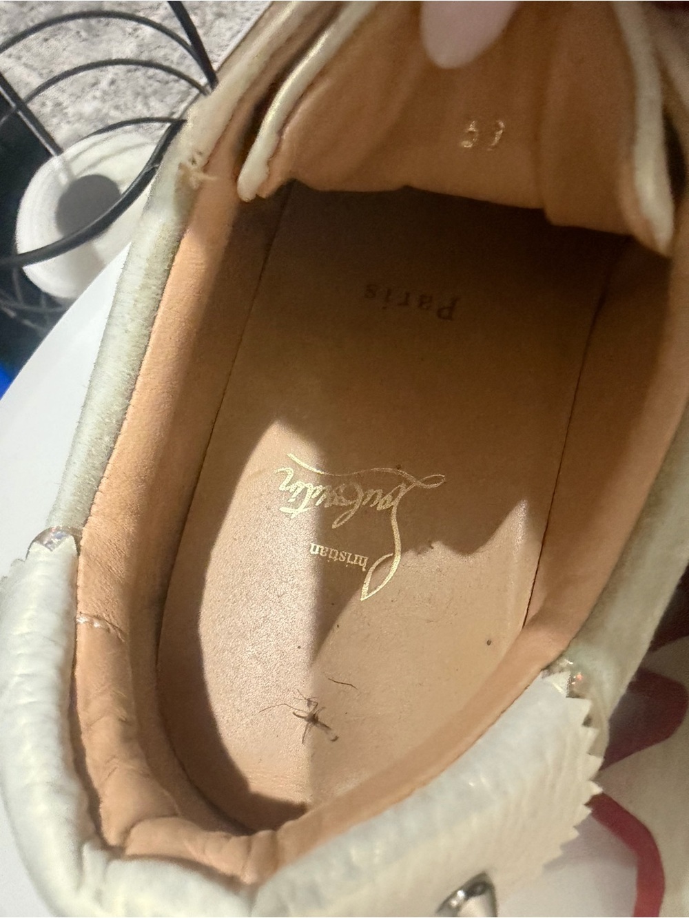 Christian Louboutin Cream and Beige Low-Top Sneaker - Picture 5 of 9